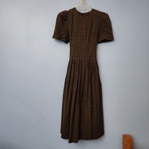 Vintage Made in Mexico Cotton Puff Sleeve Dress